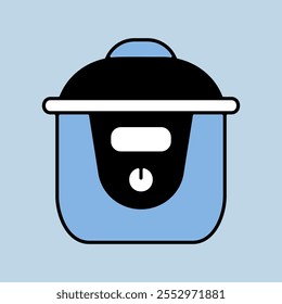 Slow cooking crock pot vector icon. Electric kitchen appliance. Graph symbol for cooking web site design, logo, app, UI