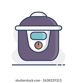 Slow cooking crock pot vector icon. Electric kitchen appliance. Graph symbol for cooking web site design, logo, app, UI