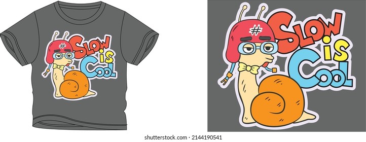 langsame, coole T-Shirt-Design-Hintergrundfarbe ist dunkelgrau und T-Shirt-Farbe ist eine graue schöne Farbe und schönes Design