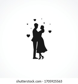 Slow Dance, Couple In Love Icon. Wedding Married Couple Icon On White Background For Web And Mobile