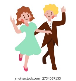 La ilustración de baile lento es adecuada para San Valentín.