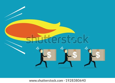 Slow delivery made the boss angry, Vector illustration in flat style