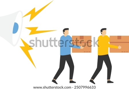 Slow delivery made the boss angry, Vector illustration in flat style

