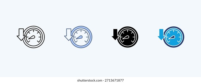 Slow Down Multiple Icon Illustration Vector