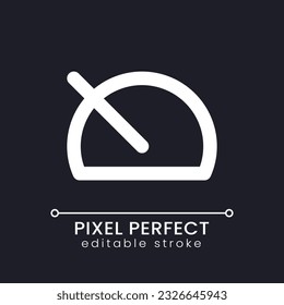 Slow down pixel perfect white linear ui icon for dark theme. Change footage speed. Video editing online. Vector line pictogram. Isolated user interface symbol for night mode. Editable stroke