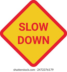 Slow down road sign vector eps 10