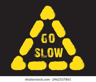 slow down sign on white background
