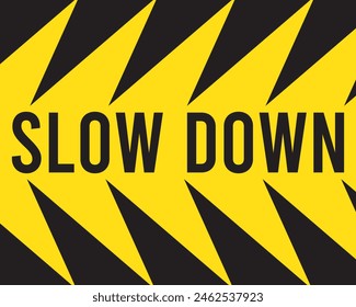 slow down sign on white background