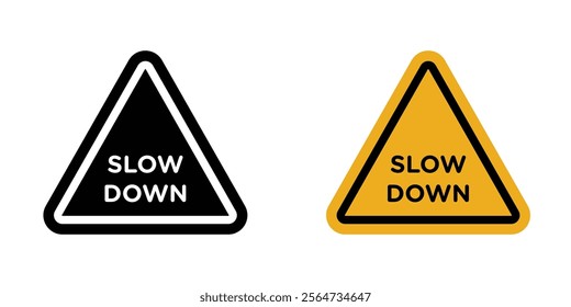 Slow down sign vectors in flat syle