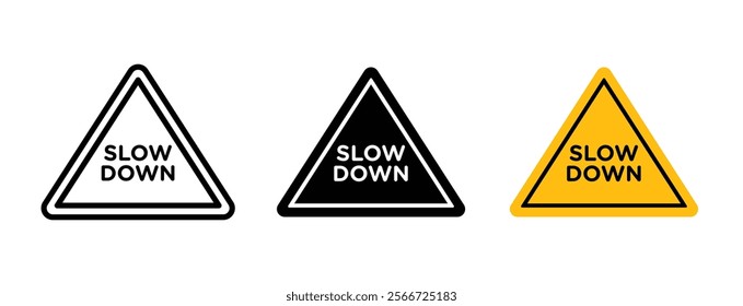 Slow down signs vector collection pack