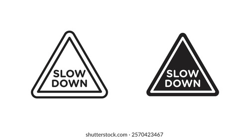 Slow down vectors web signs set