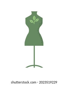 slow fashion mannequin with leaves