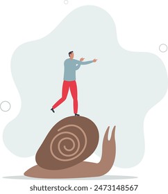 Slow growth, inefficient or stupid mistake. vector illustration.