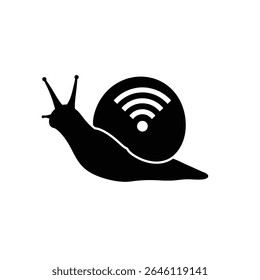 Ícone de conexão wi-fi snail de velocidade lenta da internet.