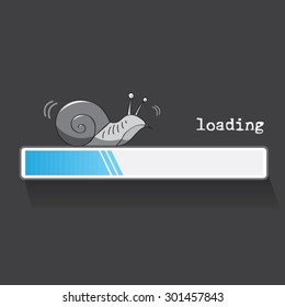 Slow Loading Internet Snail.Vector