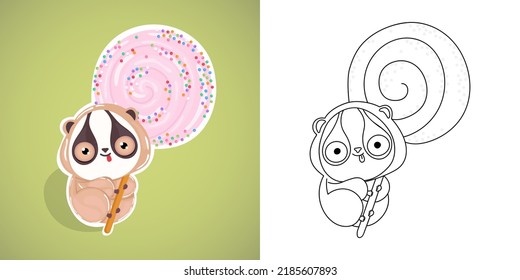 Slow Loris Clipart Coloring Page Multicolored 库存矢量图（免版税）2185607893 Shutterstock 