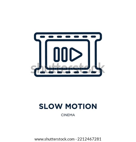 slow motion icon from cinema collection. Thin linear slow motion, slow, motion outline icon isolated on white background. Line vector slow motion sign, symbol for web and mobile
