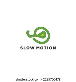 Slow motion logo icon design template flat vector