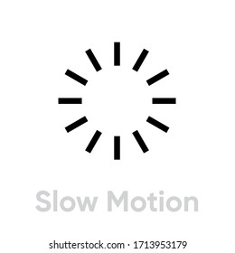 Slow Motion Media Types icon. Editable line vector. Symbol wave direction of movement. Single pictogram.