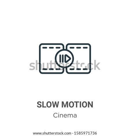 Slow motion outline vector icon. Thin line black slow motion icon, flat vector simple element illustration from editable cinema concept isolated on white background