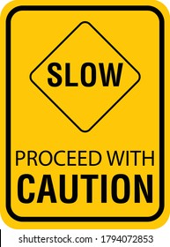 Slow Proceed With Caution Sign