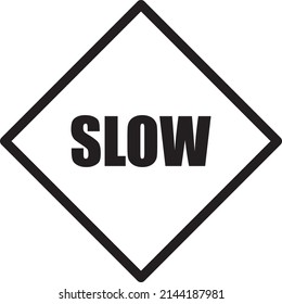 Slow roadworks sign icon vector illustration on white background..eps
