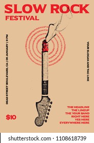 Slow Rock Festival gig poster flyer template