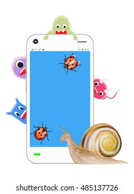 slow smartphone with virus and bug 