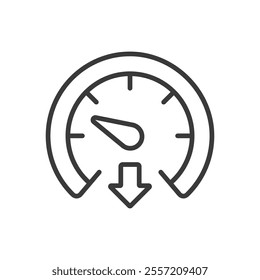 Slow speed icon in line design. Slow, speed, motion, pace, calm, gradual, steady on white background vector. Slow speed editable stroke icon