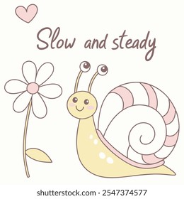 Slow and Steady Snail Vector Design