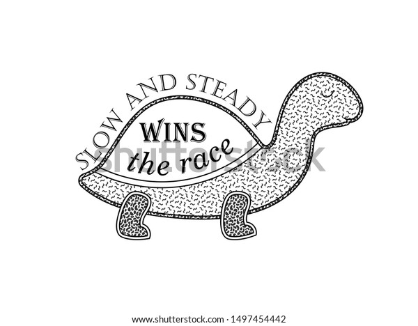 Slow Steady Wins Race Design Element Stock Vector (Royalty Free) 1497454442