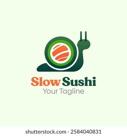 Slow Sushi Logo Design Template. Good for Business, Agency, Community and Organization