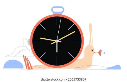 Slow time concept. Vector illustration isolated on white background.