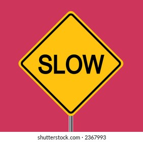 Slow Traffic Sign - VECTOR