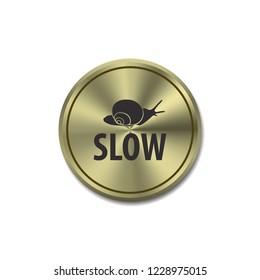 Slow vector button, web design element