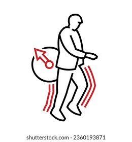 Slowed movements. Mental health issue. Thin line illustration. Contour symbol. Outline drawing. Creative medical icon in outline style. Editable vector illustration isolated on a white background. 