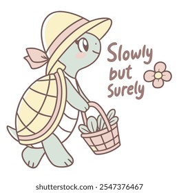 Slowly But Surely: Turtle's Stroll Vector Design