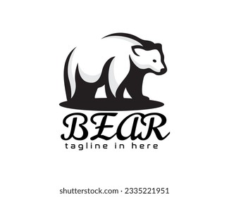 inspiración de la ilustración de la ilustración del símbolo del logotipo del oso caminante lento