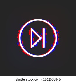 Slow-motion sign in a circle glytch icon. Simple thin line, outline vector of web icons for ui and ux, website or mobile application