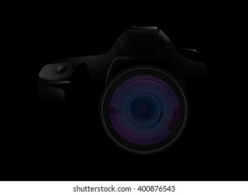slr camera low key, vector illustration