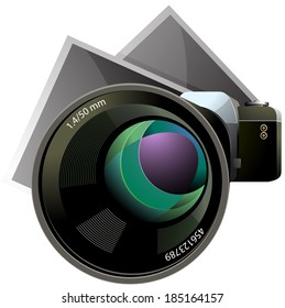 SLR camera with photo sheets