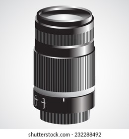 SLR lens digital camera kit realistic model vector