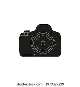 SLR photo camera icon vector on white background