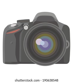 SLR photo camera. vector illustration.