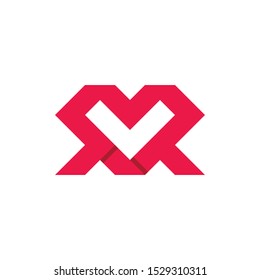 SLR red Monogram line letter logo vector style concept