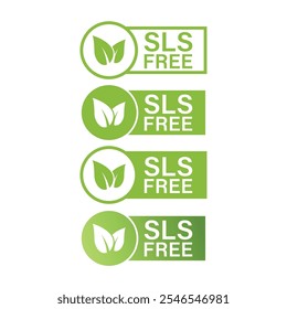 SLS Free Label Icon Set Vector Design.