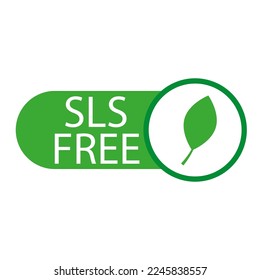 Sls free on green background. Vector illustration.