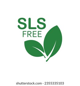 SLS free sign on white background