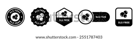 SLS Free - vector information labels for product.