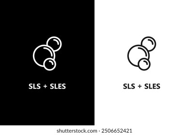 SLS sign or symbol. SLS free (Sodium lauryl sulfate) label sign, package stamp. Organic food and cosmetics products. Vector icon